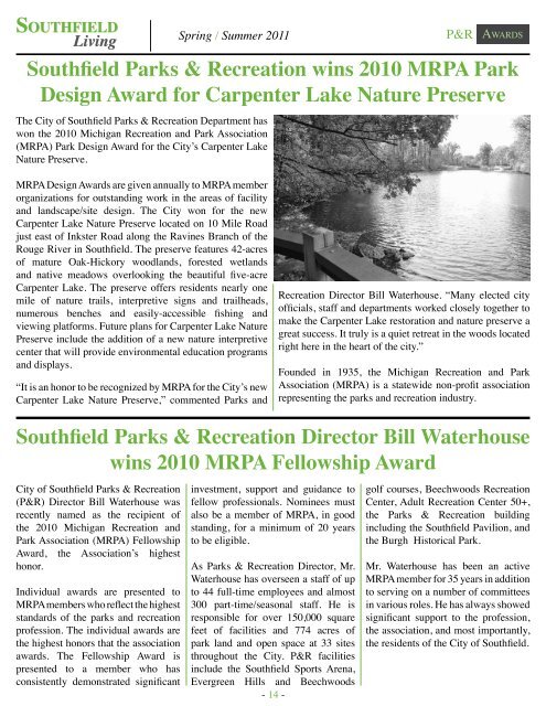 Southfield Living Voulme 9, Issue 1 Spring ... - City of Southfield
