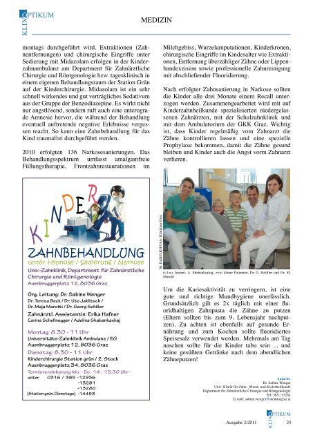 Klinoptikum 2/2011 - LKH-Univ. Klinikum Graz