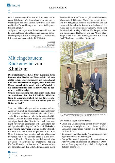 Klinoptikum 2/2011 - LKH-Univ. Klinikum Graz