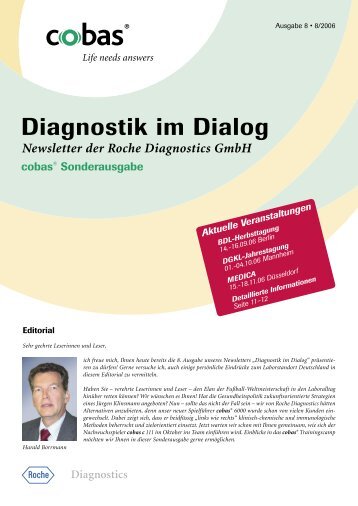 Newsletter der Roche Diagnostics GmbH - Roche in Deutschland