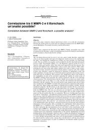 Correlazione tra il MMPI-2 e il Rorschach: un'analisi possibile?