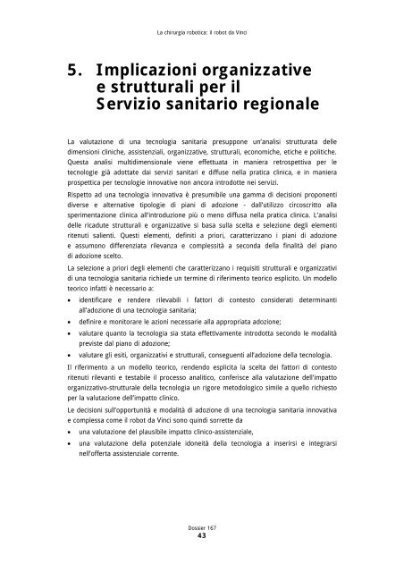 La chirurgia robotica - Agenzia sanitaria e sociale regionale ...