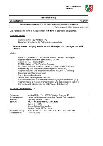 SPS Programmierung STEP7 V11-TIA Portal (S7-300)