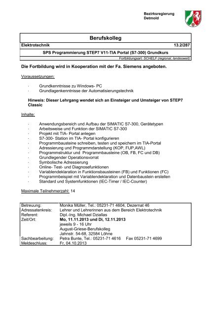 SPS Programmierung STEP7 V11-TIA Portal (S7-300)