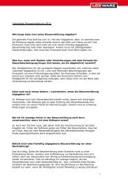 Checkliste SteuererklÃ¤rung 2012 (PDF) - Ãber Lexware