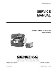 Impact 36 Plus Diagnostic Repair Manual Models ... - Generac Parts