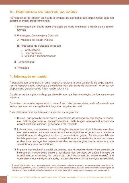 Plano de Contingência Nacional do Sector da Saúde para a ...