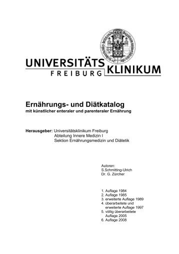 Ernährungs- und Diätkatalog - Universitätsklinikum Freiburg