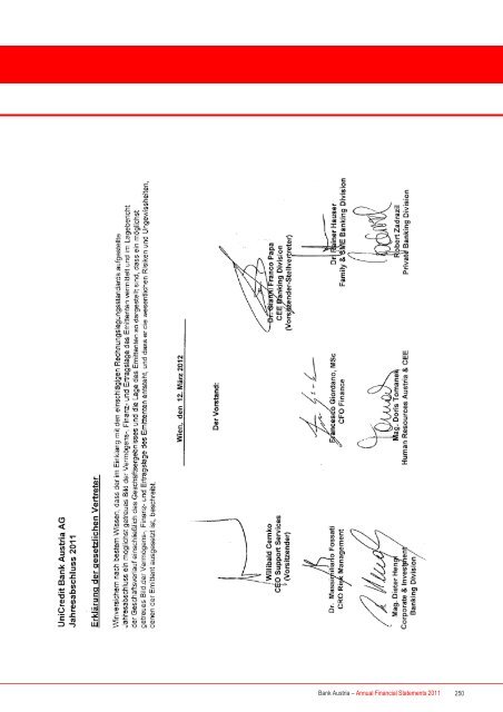 Annual Financial Statements 2011 of Bank Austria