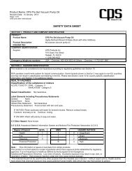 vacuum pump oil msds - CPS Products