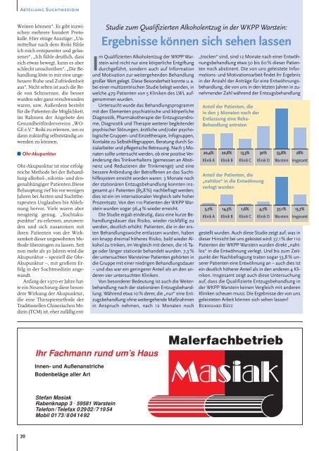 Westfälische Kliniken Warstein und Lippstadt - Klinikmagazin