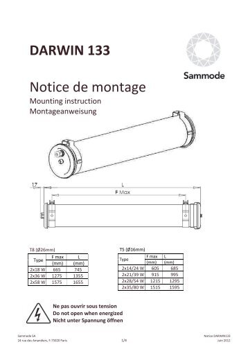 DARWIN 133 Notice de montage - Sammode