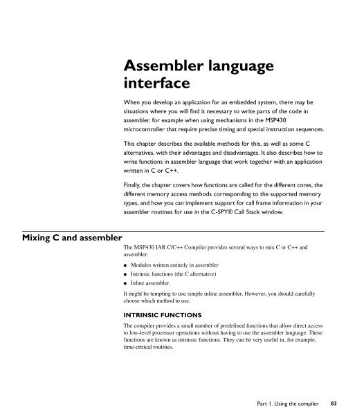 MSP430 IAR C/C++ Compiler reference guide - Rice University