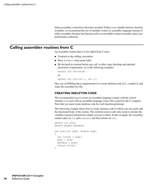 MSP430 IAR C/C++ Compiler reference guide - Rice University