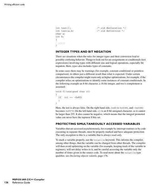 MSP430 IAR C/C++ Compiler reference guide - Rice University