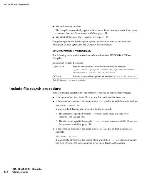 MSP430 IAR C/C++ Compiler reference guide - Rice University