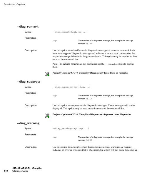 MSP430 IAR C/C++ Compiler reference guide - Rice University