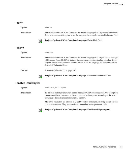 MSP430 IAR C/C++ Compiler reference guide - Rice University