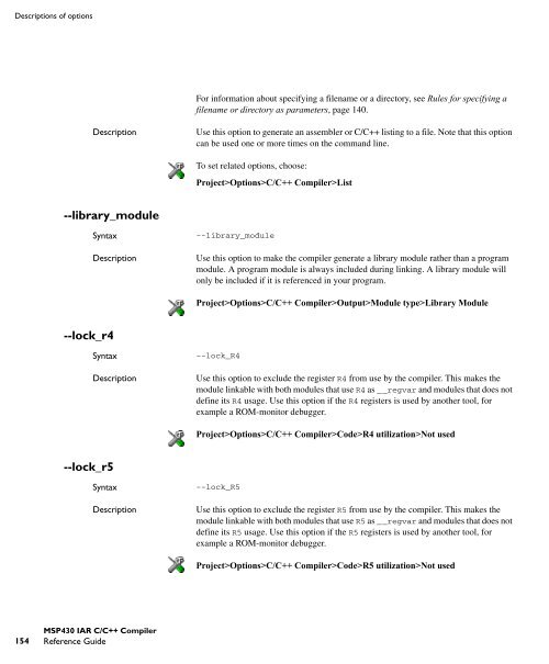 MSP430 IAR C/C++ Compiler reference guide - Rice University