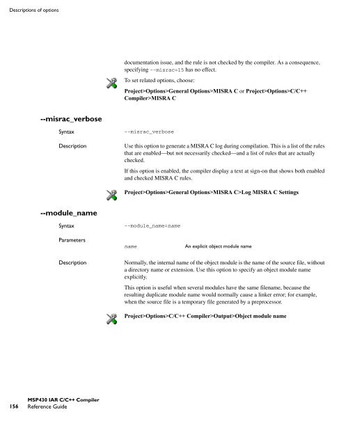 MSP430 IAR C/C++ Compiler reference guide - Rice University