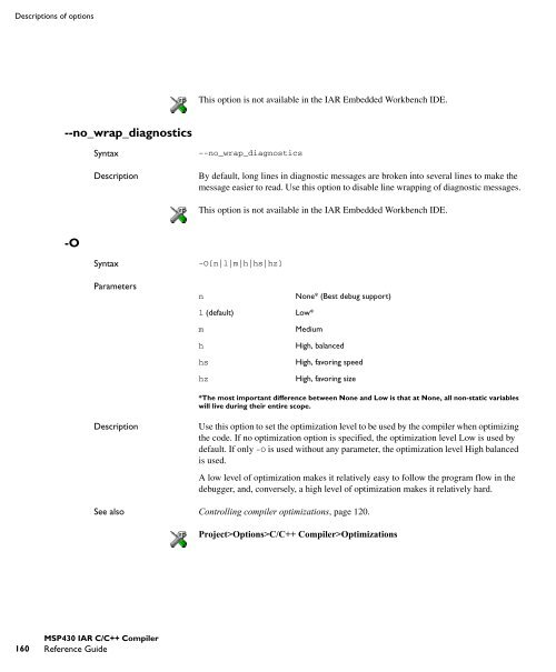 MSP430 IAR C/C++ Compiler reference guide - Rice University