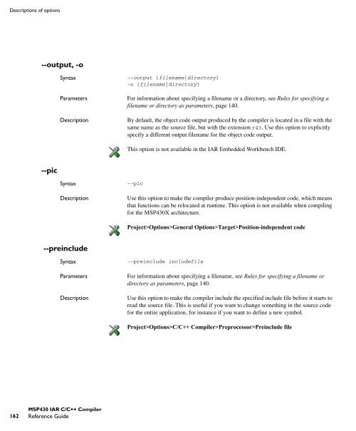 MSP430 IAR C/C++ Compiler reference guide - Rice University