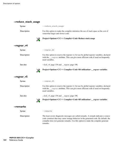 MSP430 IAR C/C++ Compiler reference guide - Rice University