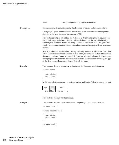 MSP430 IAR C/C++ Compiler reference guide - Rice University