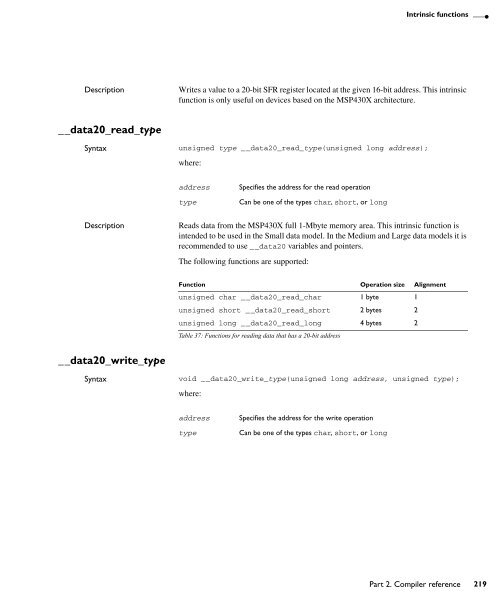 MSP430 IAR C/C++ Compiler reference guide - Rice University