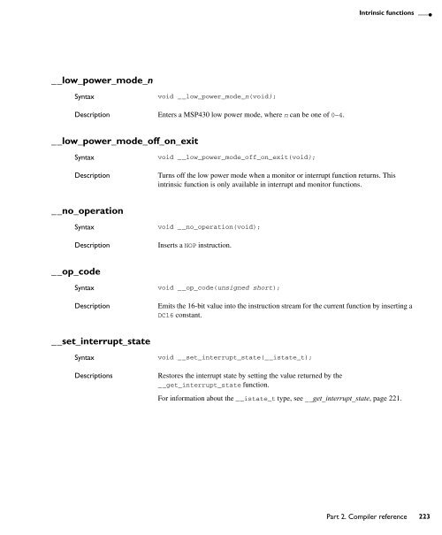 MSP430 IAR C/C++ Compiler reference guide - Rice University