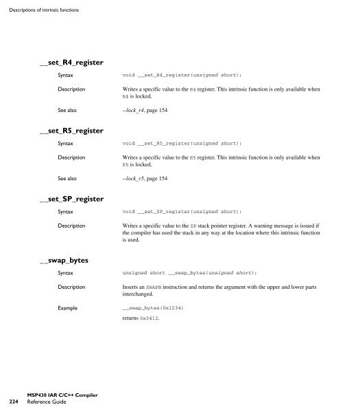 MSP430 IAR C/C++ Compiler reference guide - Rice University