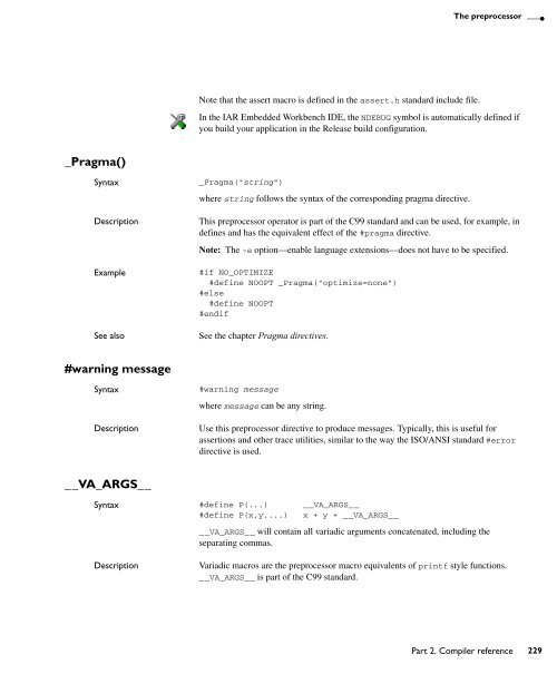 MSP430 IAR C/C++ Compiler reference guide - Rice University