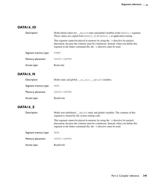 MSP430 IAR C/C++ Compiler reference guide - Rice University