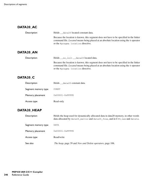 MSP430 IAR C/C++ Compiler reference guide - Rice University