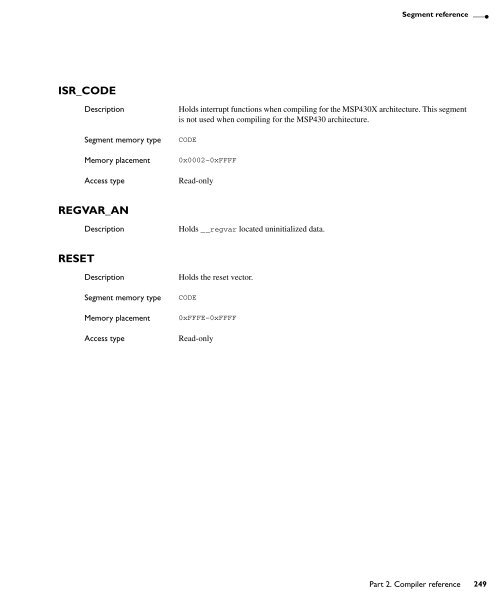 MSP430 IAR C/C++ Compiler reference guide - Rice University