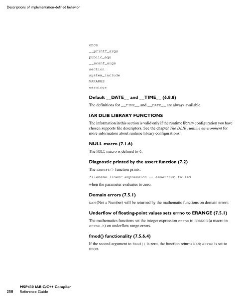 MSP430 IAR C/C++ Compiler reference guide - Rice University