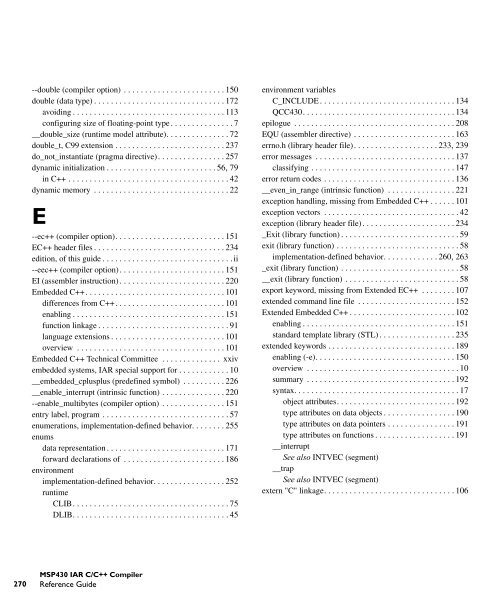 MSP430 IAR C/C++ Compiler reference guide - Rice University