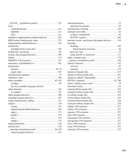 MSP430 IAR C/C++ Compiler reference guide - Rice University