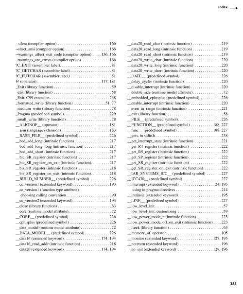 MSP430 IAR C/C++ Compiler reference guide - Rice University