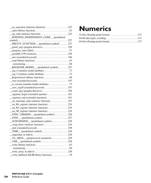 MSP430 IAR C/C++ Compiler reference guide - Rice University