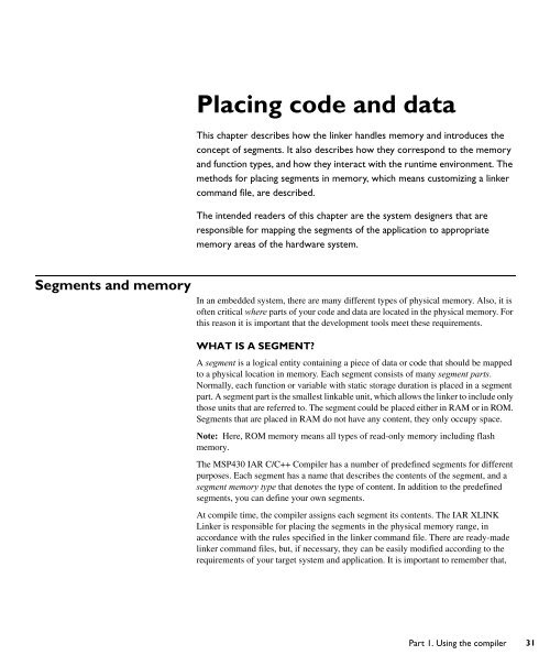 MSP430 IAR C/C++ Compiler reference guide - Rice University