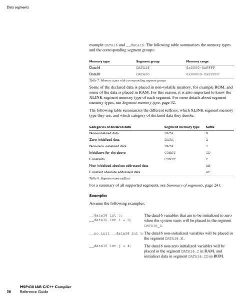 MSP430 IAR C/C++ Compiler reference guide - Rice University