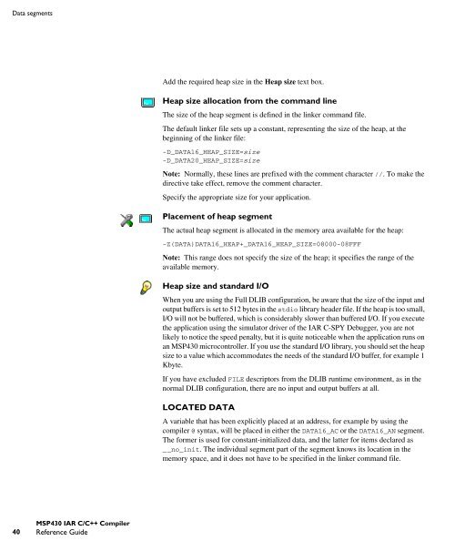 MSP430 IAR C/C++ Compiler reference guide - Rice University