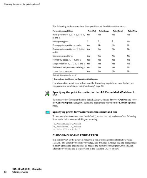 MSP430 IAR C/C++ Compiler reference guide - Rice University