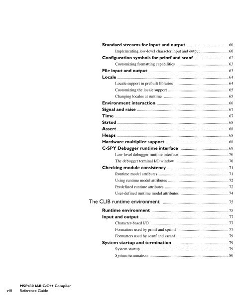 MSP430 IAR C/C++ Compiler reference guide - Rice University