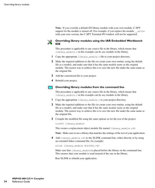 MSP430 IAR C/C++ Compiler reference guide - Rice University