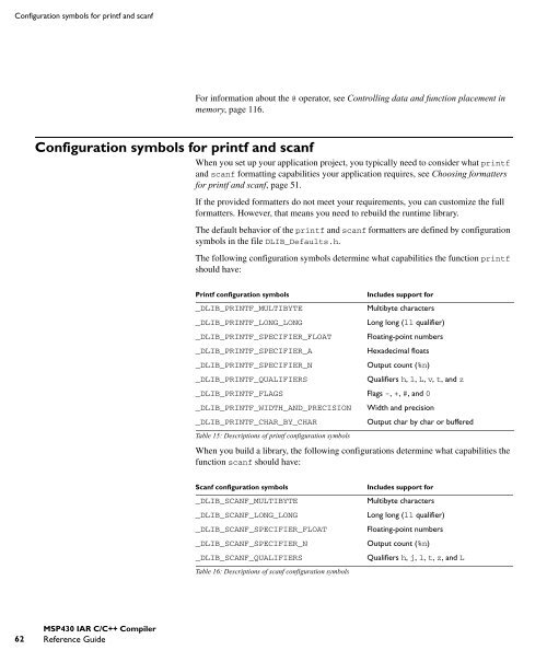 MSP430 IAR C/C++ Compiler reference guide - Rice University