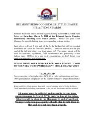 belmont redwood shores little league hit-a-thon awards - Eteamz
