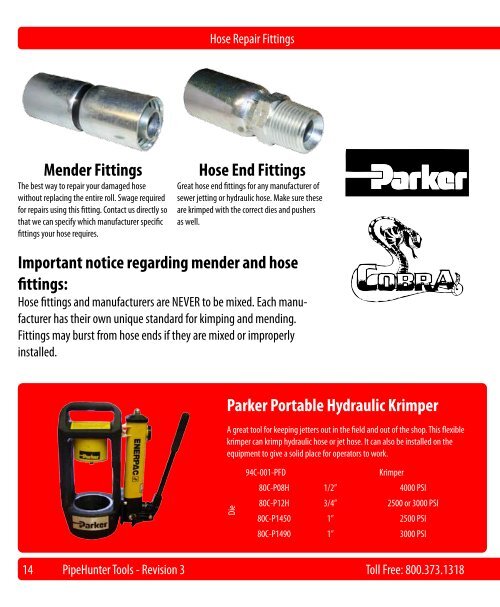 Sewer Cleaning Parts & Accessories - PipeHunter Equipment