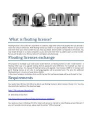 What is floating license? Floating licenses exchange ... - 3d-Coat